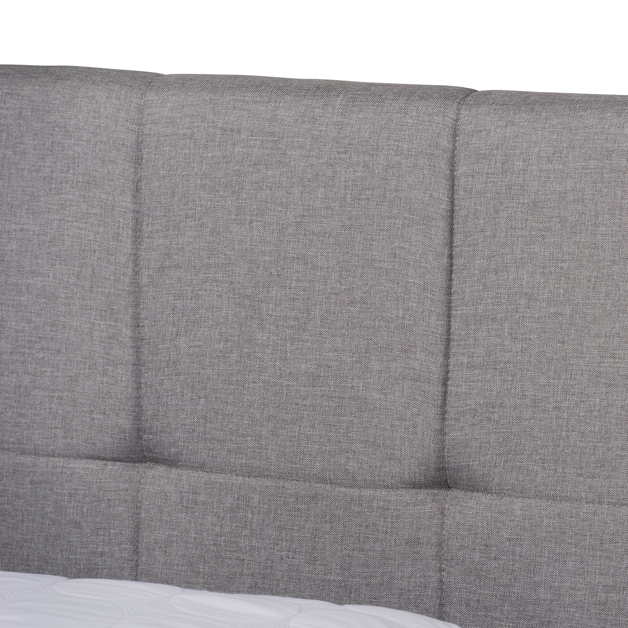 Baxton Studio Netti Light Grey Fabric Upholstered 2-Drawer King Size Platform Storage Bed