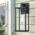 thumbnail image 6 of Outdoor Wall Lantern, 15" Large Exterior Waterproof Wall Sconce Light Fixture, Anti-Rust Black Porch Lights Mount Lighting for Outside, Patio,Front Back House, Garage, Entryway, 6 of 7
