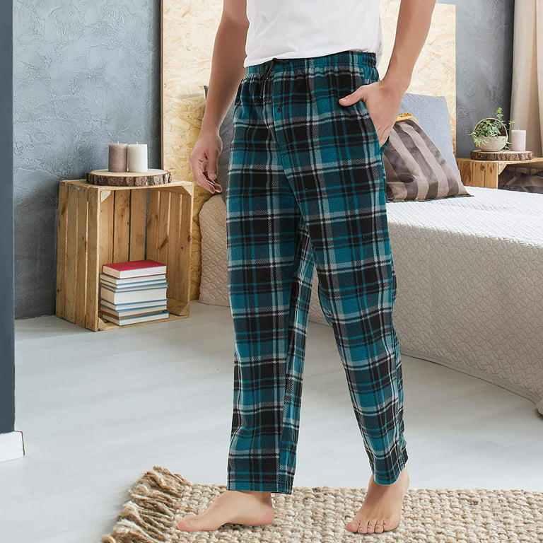 FELEMO Men's Pajama Pant Comfy Soft Lounge Plaid Sleep Pants, M-XXL
