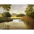 thumbnail image 2 of Reynolds, Graham 32x25 Black Ornate Wood Framed with Double Matting Museum Art Print Titled - Reeds, Birches and Water I, 2 of 4