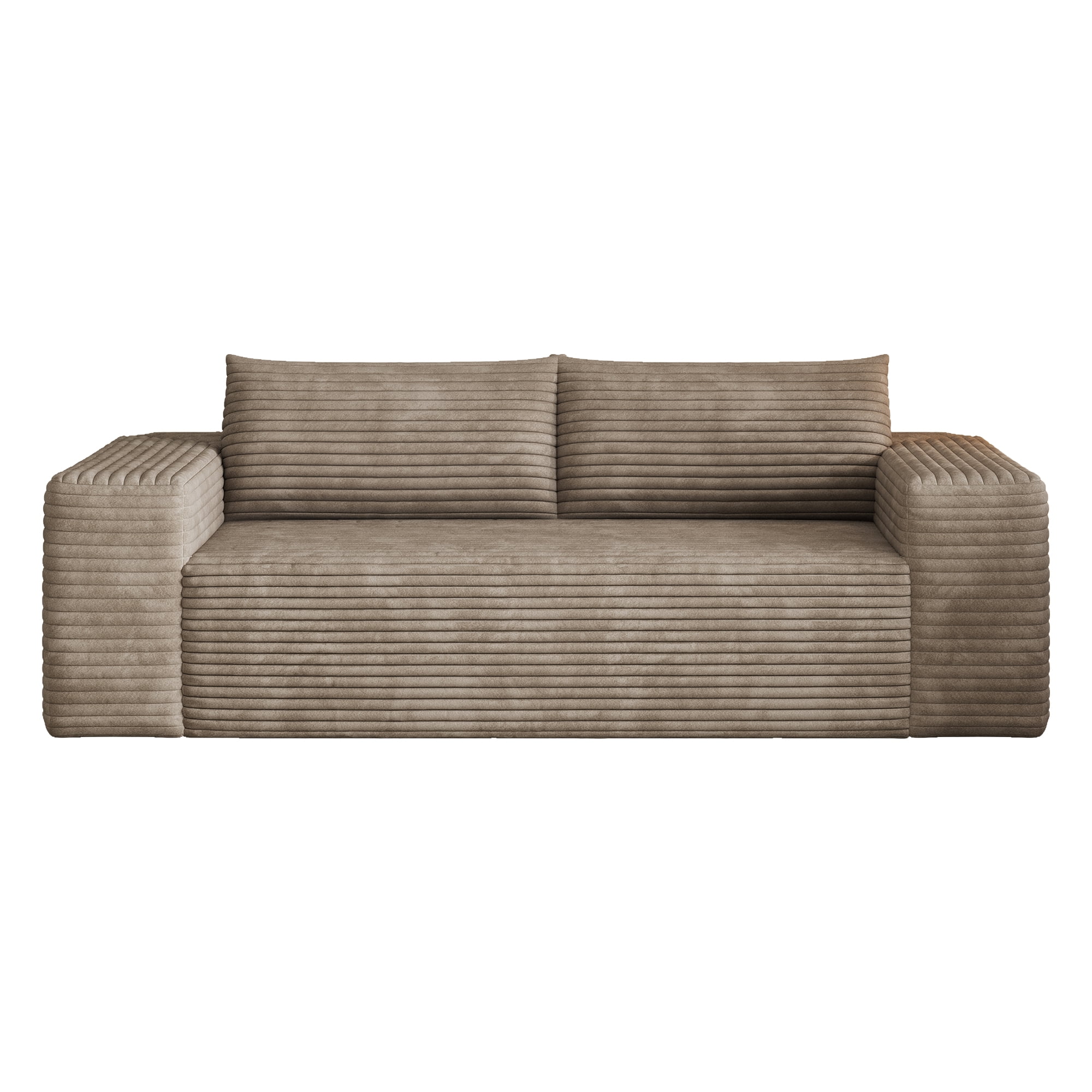 Aukfa 78.8" 3 Seater Couch, Corduroy Upholstered Deep Seat Couch, No Assembly Comfy Sofa for Living Room, Bedroom, Apartment, Camel