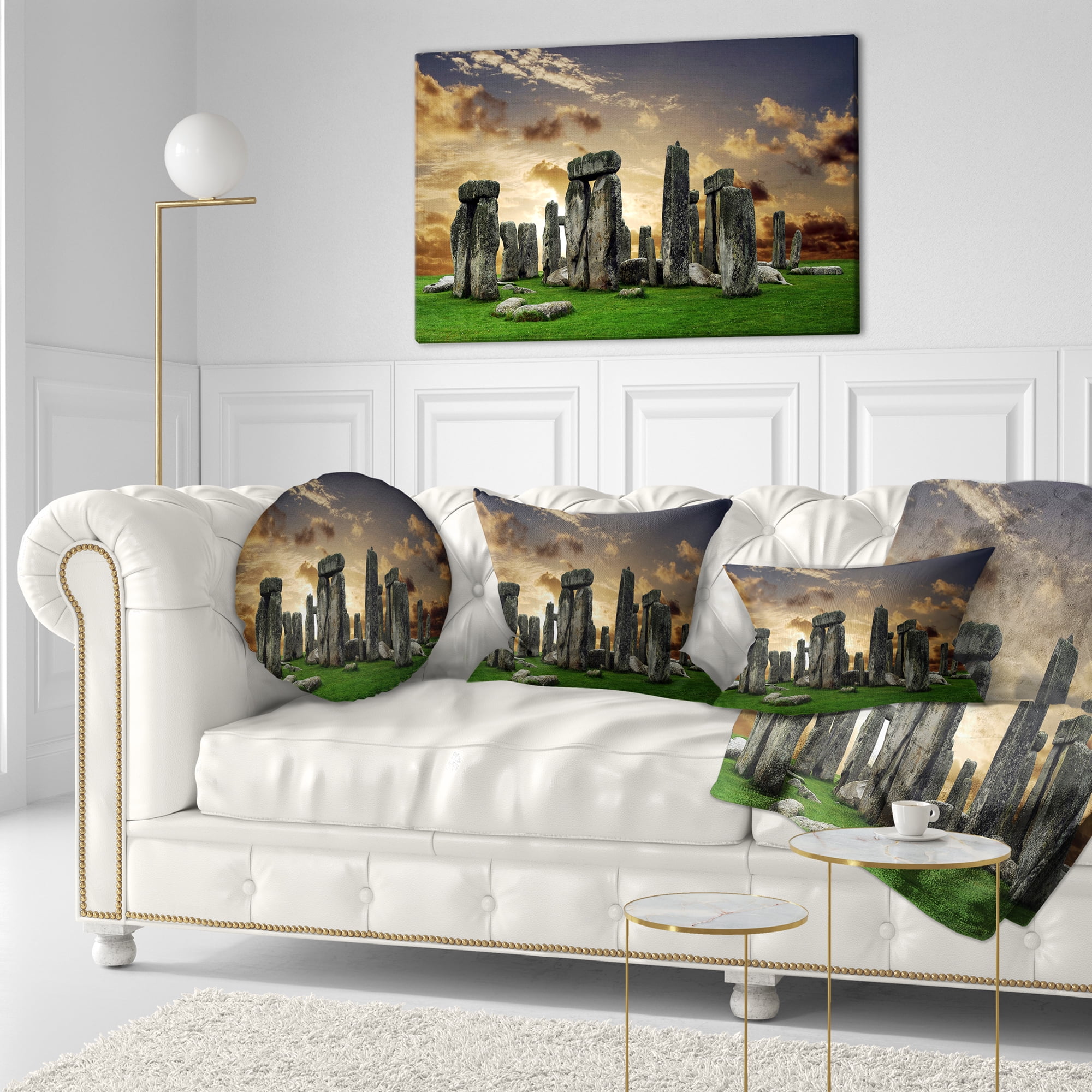 Designart Stonehenge - Landscape Photography Throw Pillow - 12x20