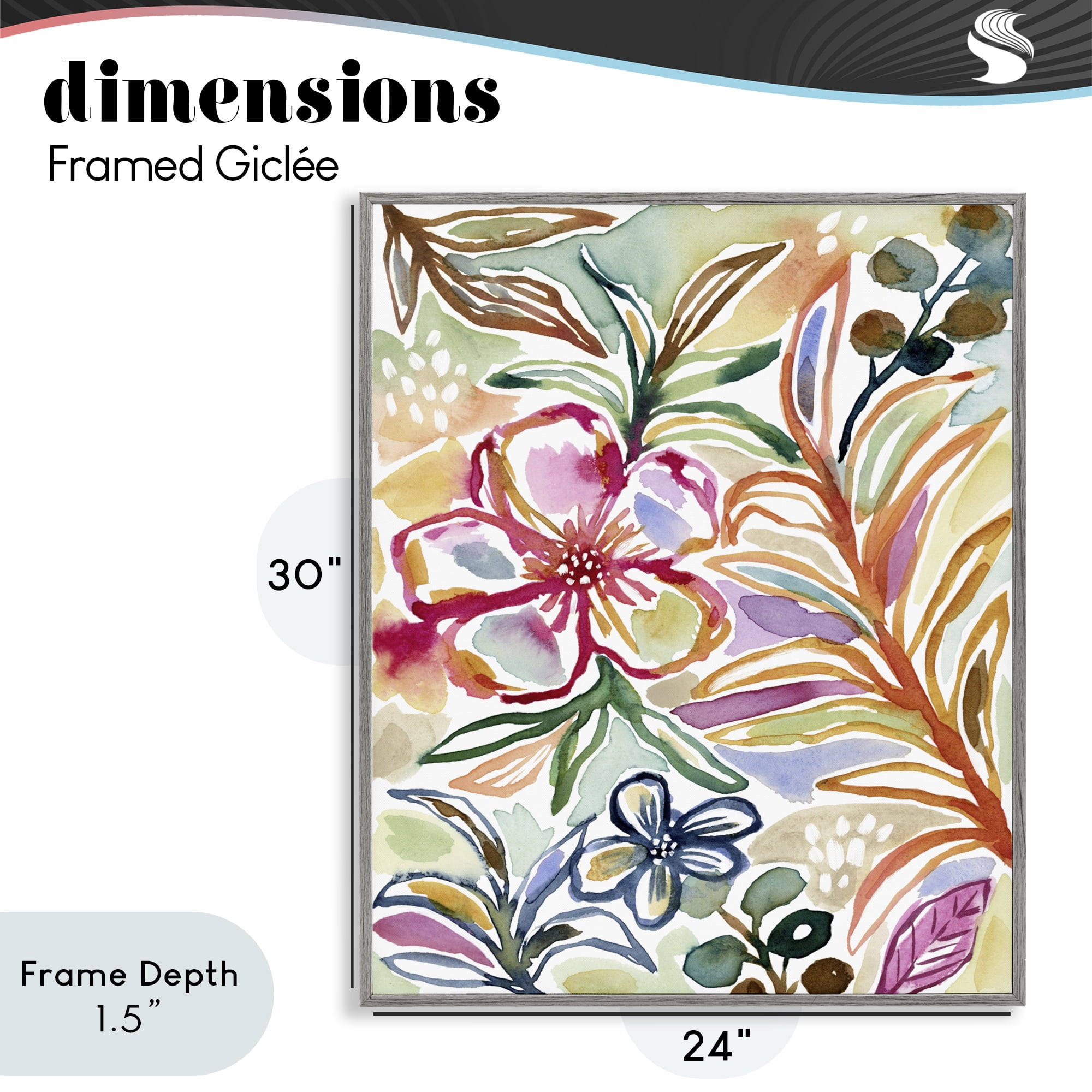 Stupell Industries Colorful Garden Impressions Gray Framed Giclee Art, design by Lisa Nohren