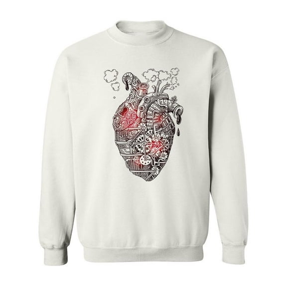 Mechanical Heart Design Sweatshirt Men -Image by Shutterstock, Male 4X-Large