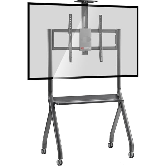 OmninexHub Rolling TV Stand, Height Adjustable Floor TV Stand for 42-75 Inch Screens Up To 176 Lbs, Mobile TV Stand With Rolling Casters And Shelf for Living Room, Office And Classroom