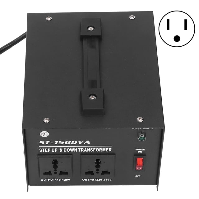AC Voltage Transformer, Power Converter Portable High Efficiency Overcurrent Protection 1500W Wide Application For Machine US Plug,EU Plug,UK Plug,AU Plug