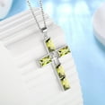 thumbnail image 3 of Jewmon 925 Sterling Silver Cross Necklace August Birthstone Cross Pendant Necklace for Women Men Birthstone Jewelry Gifts for Mom Wife Girlfriend, 3 of 9