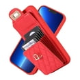 thumbnail image 3 of Nalacover Crossbody Wallet Case for iPhone 14 Pro, [6 Card Slots] Leather Purse Phone Case Luxury Buckle Closure Card Holder Shoulder Strap Handbag Case Women For iPhone 14 Pro, Red, 3 of 11