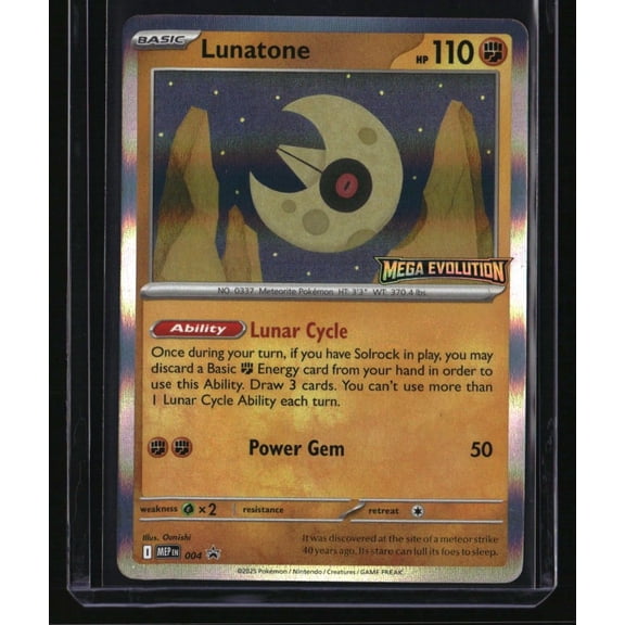 ME: Mega Evolution Promo Lunatone #4 Near Mint Pokemon Trading Card