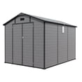 thumbnail image 3 of CarButler 8x10ft Plastic Outdoor Storage Shed Resin Tool Shed with TP Skylight,Window and Floor for Garden Patio Backyard Dark Gray, 3 of 9