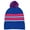 Blue/Pink, variant on Girls Striped Knit Beanie Full Wrap Cuff & Top Pom 6 Color Combinations