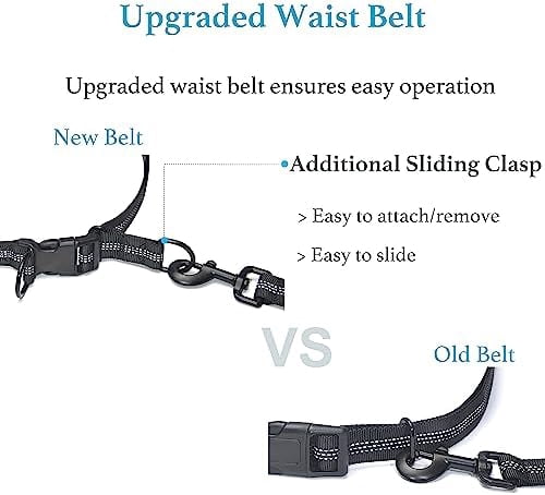 Retractable Hands Free Dog Leash - Dual Handle Bungee Waist Leash for Small, Medium and Large Dogs (Small, 8-25 lbs, Baby Blue)