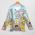 thumbnail image 3 of Simpsons Womens T Shirts V Neck Long Sleeve Tops Causal Loose Summer T-Shirts 5XL, 3 of 7