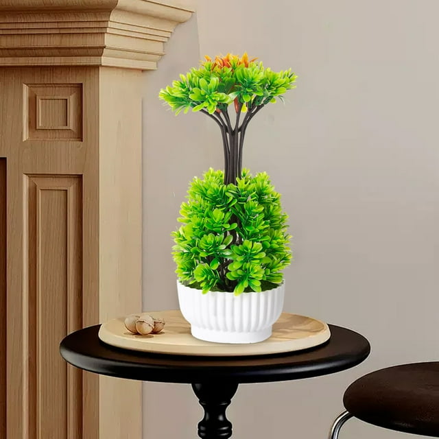 Xihbxyly Planta Artificial Verde Económica En Maceta - 13 X 13 X 33 Cm - Planta Decorativa de Plástico para Hogar, Oficina y Vestíbulo de Hotel - No Requiere Mantenimiento, Hojas Multicolor Realistas
