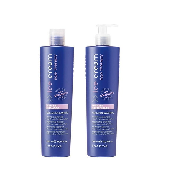 Inebrya Ice Cream Age Therapy Hair Lift Shampoo & Conditioner Set with Collagen 300ml