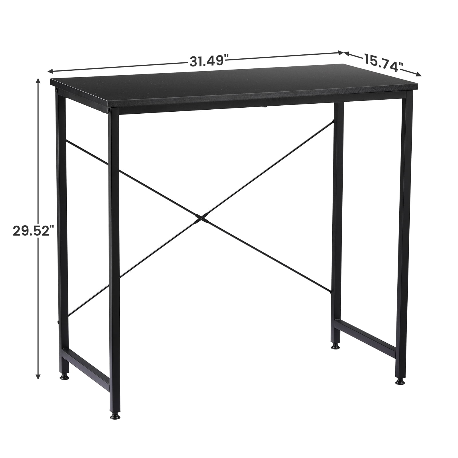 COMHOMA 32" Small Computer Desk, Modern Writing Desk with Metal Frame for Home Office & Study, Black