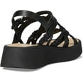 thumbnail image 5 of Dolce Vita Gatsby Black Leather Strappy Buckle Open Toe Wedge Heeled Sandals (6, Black Leather), 5 of 6