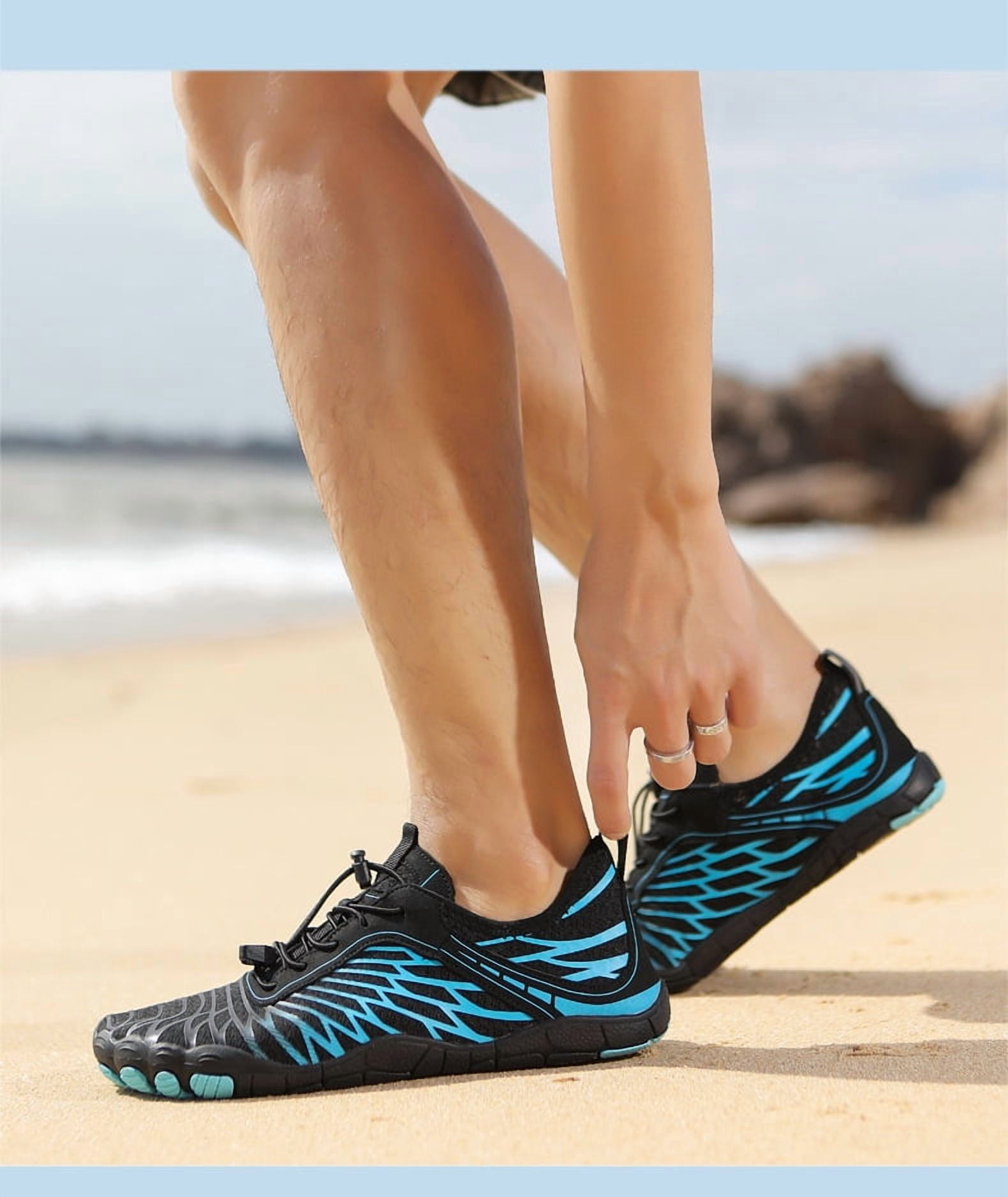 Barefoot Shoes for Women, Quick Dry Non-Slip Aqua Swim Shoes, Breathable Slip-on Beach Wide Toe Water Shoes, Lightweight Barefoot Womens for Walking, Fishing, Surfing, Yoga