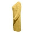 thumbnail image 4 of Robe Tricotée à Manches Longues pour Femmes Motif Crochet Unie Côtelée Robe Décontractée, 4 of 5