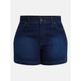 thumbnail image 5 of Terra & Sky Women's Plus High Rise A Line Denim Shorts, 5" Inseam, Sizes 16W-26W, 5 of 5