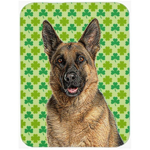 St. Patricks Day Shamrock German Shepherd Mouse Pad, Hot Pad or Trivet