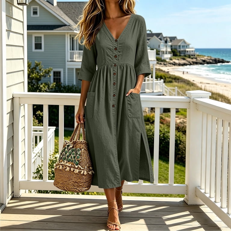 loose office dress Casual V Neck Loose Fit Plus Size Belted Waist Dress for Women Spring Office Wear from Dhgate Basic & Casual Dresses