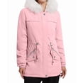 thumbnail image 3 of Winter Coats for Women Warm Fleece Long Back Jacket Thicken Parka with Hood Pink S, 3 of 7