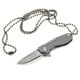 thumbnail image 3 of Cuchillo de camping con hoja de acero de Damasco, mango de aleación de titanio, cuchillo de bolsillo plegable para exteriores, color gris, 3 of 8