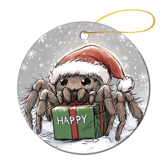 Ceramic Ornament Christmas Decorations Personalized Christmas Ornament Hanging Ornaments for Christmas Tree Decoration Xmas Day Home Party Decorations Happy Christmas Spider Ceramic Ornament