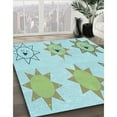 thumbnail image 3 of Ahgly Company Tapis d'Intérieur Lavables en Machine Rectangle Transitionnel Vert Aigue-Marine Clair, 2' x 3', 3 of 7