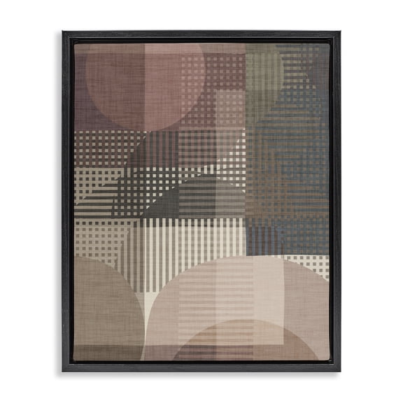 Stupell Industries Mid-Century Rustic Earthy Abstraction Black Floating Frame Canvas Art, 17 x 21, by Victoria Barnes