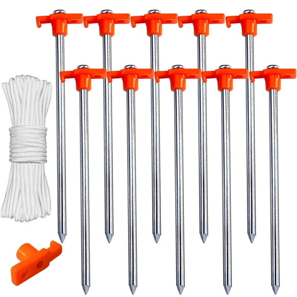 Estacas para Tienda ABCCANOPY 15 cm 10 Piezas Anclajes de Metal Antioxidantes para Suelo