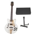 thumbnail image 2 of Wooden Miniature Guitar, Portable Comfortable Touch Hollow Mini Musical Instrument Model with Case for Home, 2 of 7