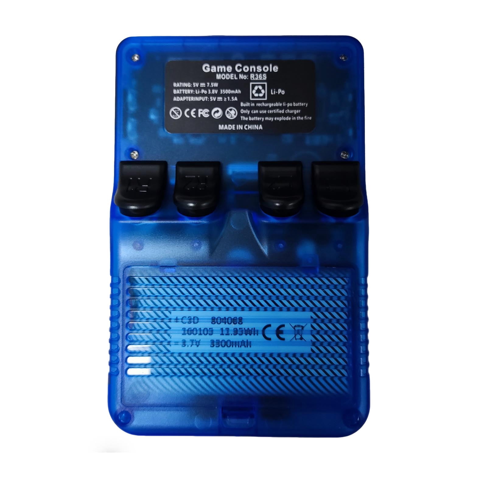 R36S Open Source Retro Handheld Blue64G: Large Screen, Long-Lasting Big Battery