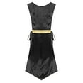 thumbnail image 3 of iiniim Women Metallic Lyrical Dance Dress Lace-Up Sides Split Tunics Dancewear Black XXL, 3 of 7