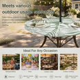 thumbnail image 6 of Round Outdoor Tablecloth with Umbrella Hole and Zipper, Palm Tree Monstera Tablecloth with Elastic Waterproof, Sage Green White Leaf Boho Botanical Patio Table Covers for 31" - 35" Pool Tables, 6 of 9