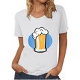 thumbnail image 1 of Blusa de mujer Oktoberfest Camiseta de cuello redondo Estampado de verano Jersey de manga corta Camiseta de mujer para hombre Tops Camisa Pompotops hfajkhk135720, 1 of 5