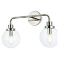 thumbnail image 3 of Living District Hanson 2-Light Metal Bath Sconce in Polished Nickel and Clear, 3 of 3