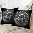 thumbnail image 4 of LALILO Throw Pillow Covers Grey Emblem Accent Army Camo Camping Cloth Cushion Cover 18" x 18", 2 Pack, 4 of 6
