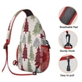 thumbnail image 3 of Sling Backpack,Multicolor Christmas Tree Pattern Sling Bag with Water Bottle Holder,Waterproof Sling Bag for Men/Women with Headphone Jack for Hiking,Travel, 3 of 6