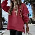 thumbnail image 2 of Akafmk Womens Long Sleeve Maternity Tops,Womens Maternity Solid Color Long Sleeve Crew Neck Full Zip Casual Pullover Hoodie Pregnancy Pregnant Tops, 2 of 4