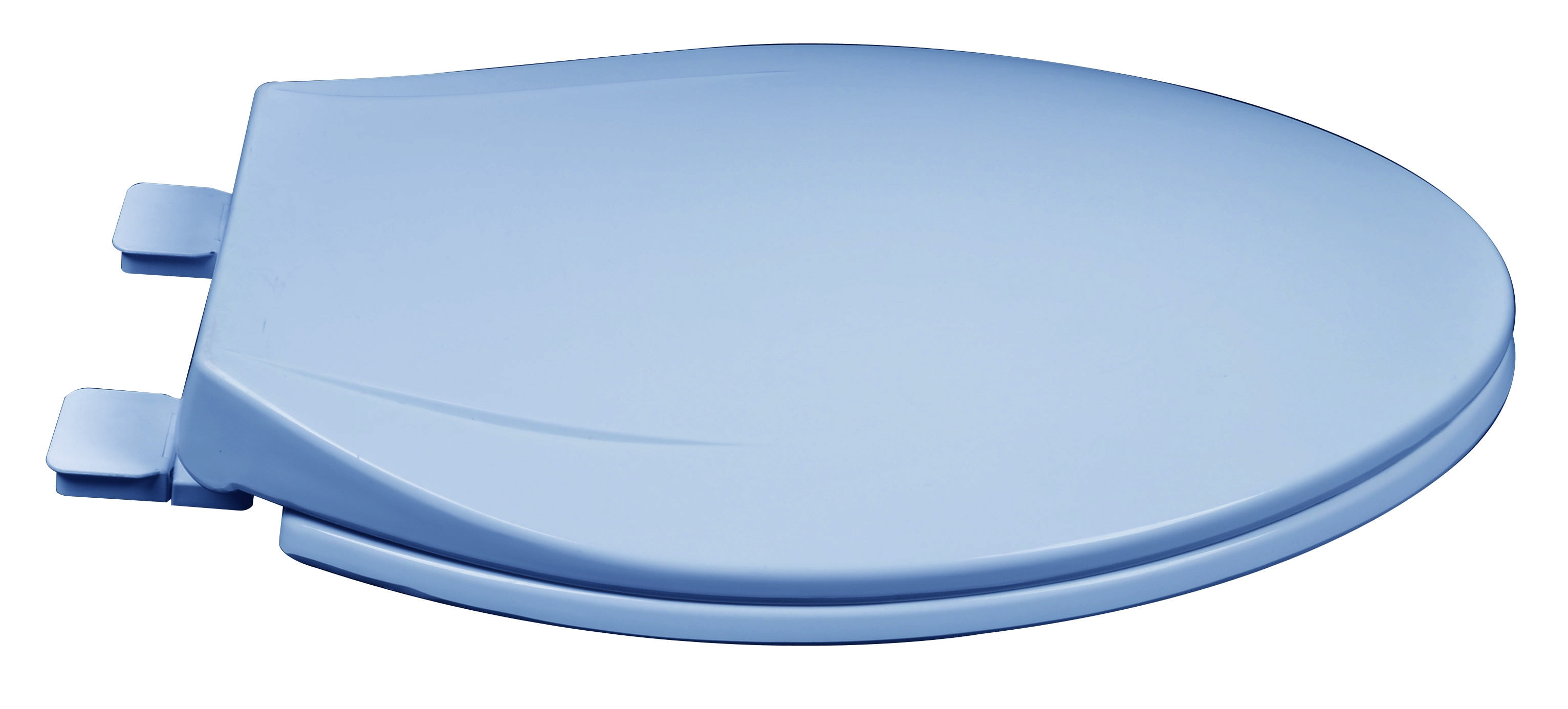 BathDecor Slow Close Plastic Elongated Contemporary Design Toilet Seat with a Closed Front and Release 'N' Clean Hinge, Regency Blue