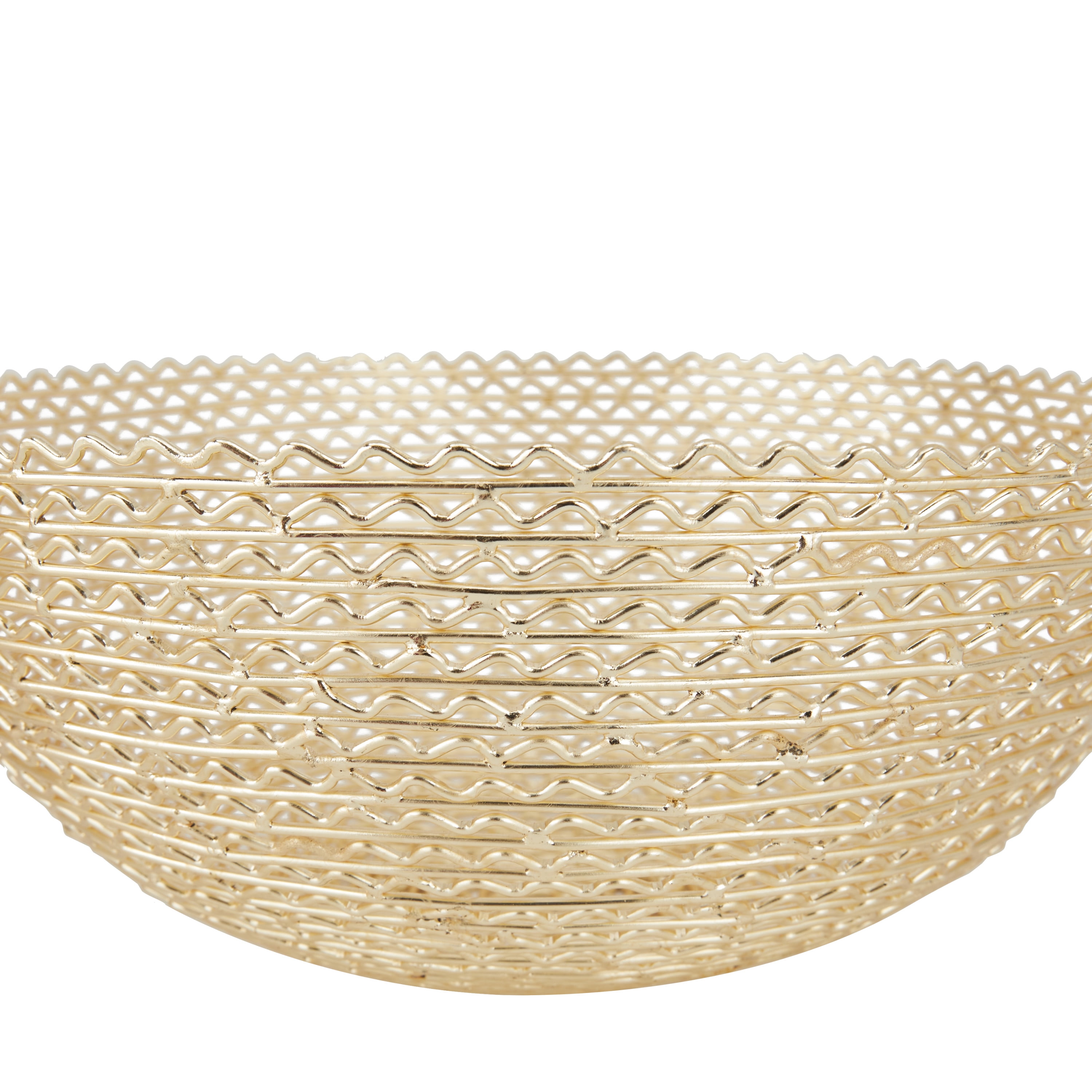 CosmoLiving by Cosmopolitan 7", 6", 6"H Round Gold Metal Decorative Bowl, Set of 3