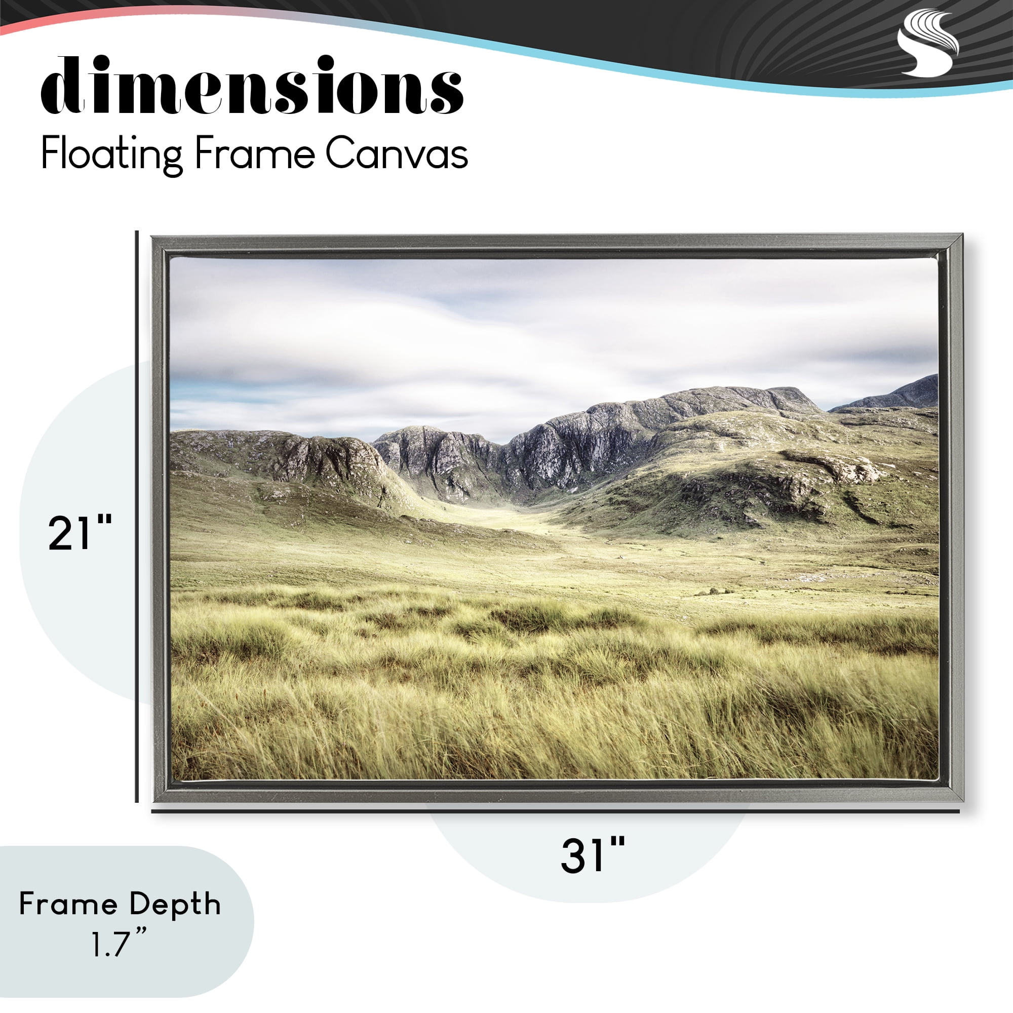 Stupell Industries Irish Countryside Hills Gray Framed Floater Canvas Wall Art, design by Andy Amos