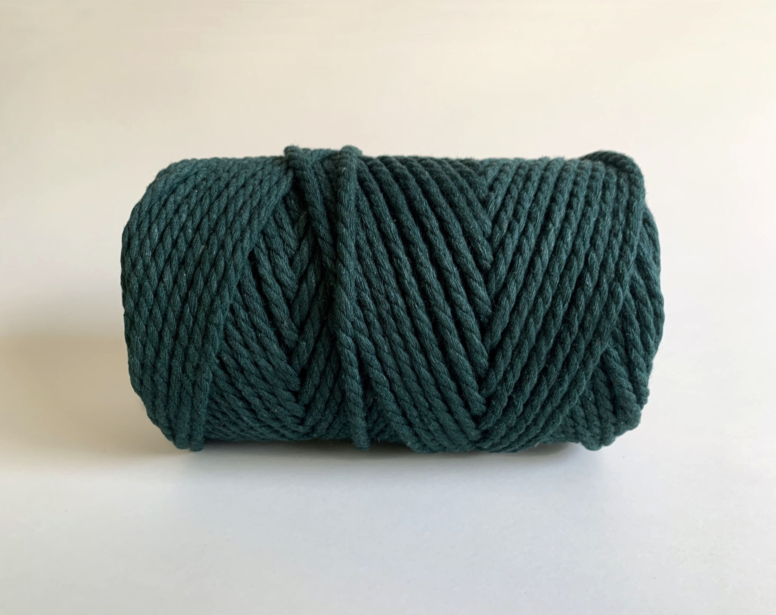 5mm 3 Strand Recycled Cotton Macrame Rope - Dark Green