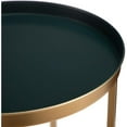 thumbnail image 6 of Round Metal End Table - Indoor/Outdoor Accent Table - Gold & Navy Blue, 6 of 9