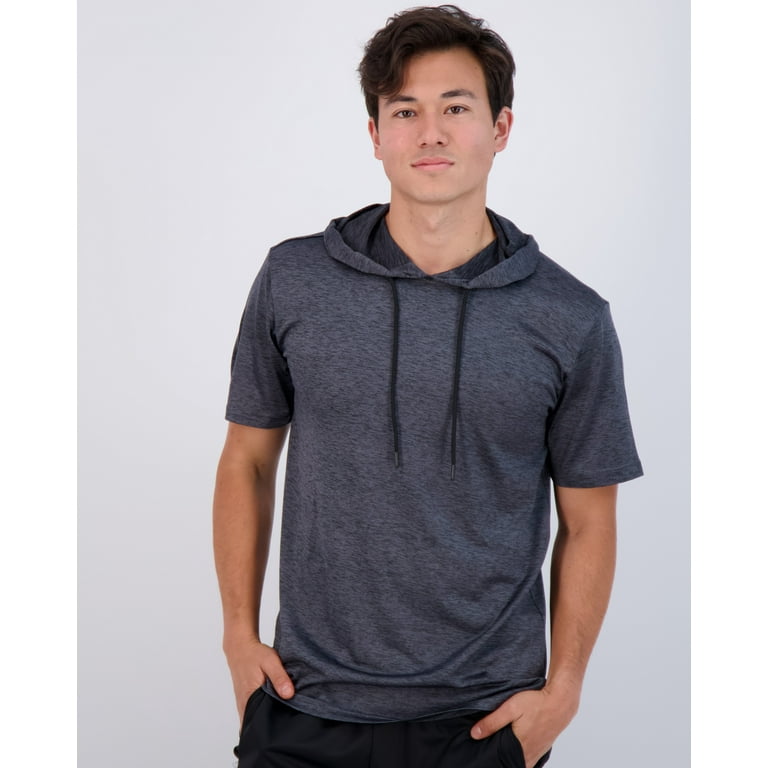 Real Essentials 3 Pack: Men's Dry Fit Short Sleeve Active Athletic Hoodie Pullover Sweatshirt (Available in Big & Tall)