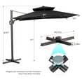 thumbnail image 3 of Pellebant 11 ft. x 9 ft. Rectangular Double Top Patio Cantilever Umbrella, Black, 3 of 8