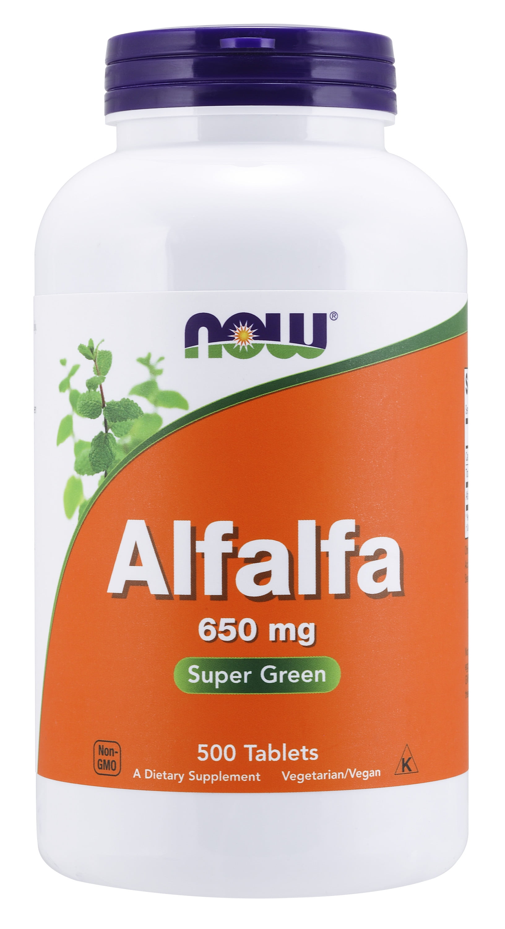 NOW Supplements, Alfalfa 650 mg source of Vitamin K, Green Superfoods