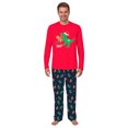 thumbnail image 3 of Funny Dinosaur Family Pajamas For Christmas, Red Long Sleeve Shirt Blue Pants, Cotton Blend, Newborn to Adult 6XL, 3 of 7